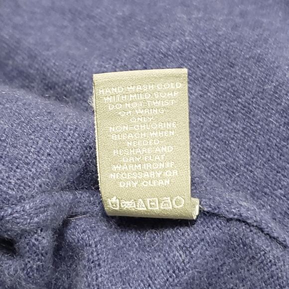 Neiman Marcus Womens Cashmere Sweater Periwinkle Blue Sz Lg *FLAWED* - Picture 9 of 14